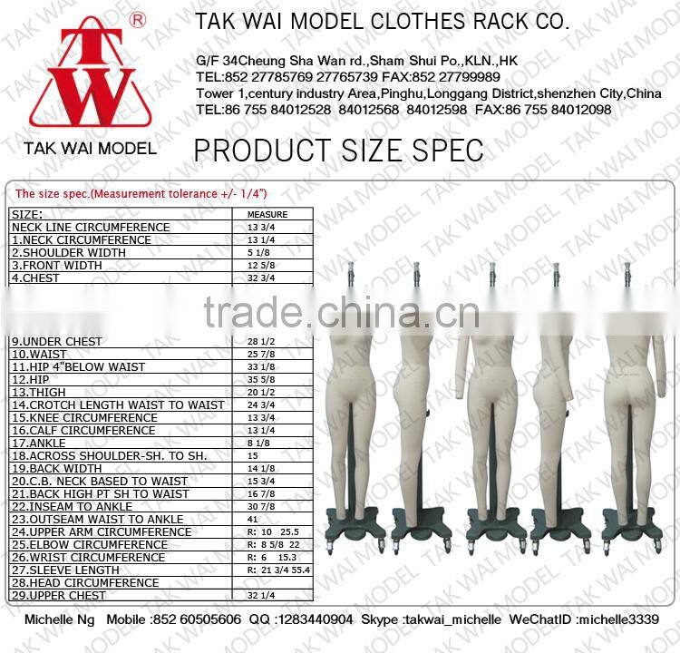 High Quality lady USD size custom-made sewing mannequin for sale cheap
