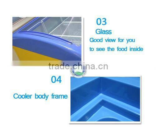 SD-358Y ice cream open top refrigerator Top glass door portable mini freezer