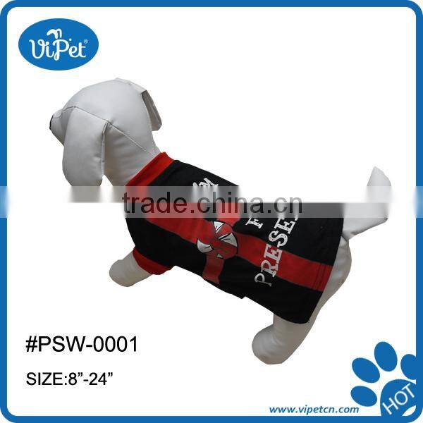 Pet dog with black&red bow apparel