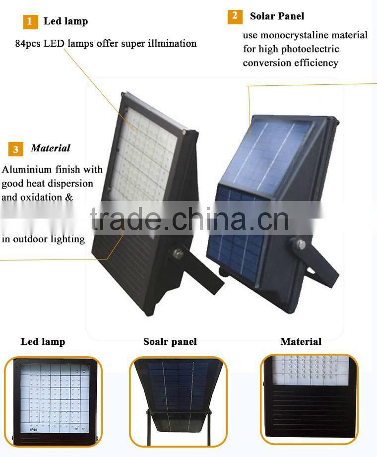 hot sale energy saving ce rohs ip65 motion sensor outdoor solar billboard led flood light