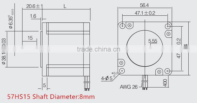 Toauto 573S15 leadshine stepper motor nema 23 industrial motor
