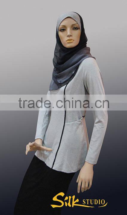 Long Sleeve Jersey Blouse Top