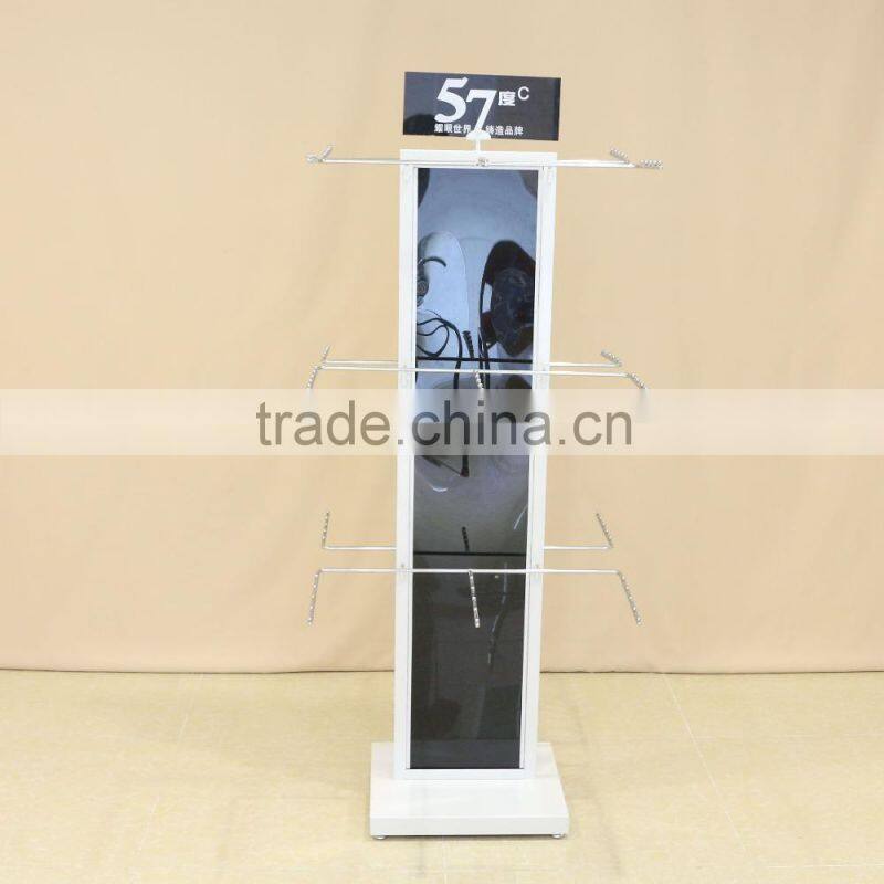 Multi function metal display rack for hanging items