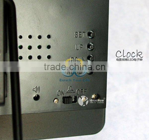 Movie Slate Clapper Director Action Board LED Digital Alarm Clock