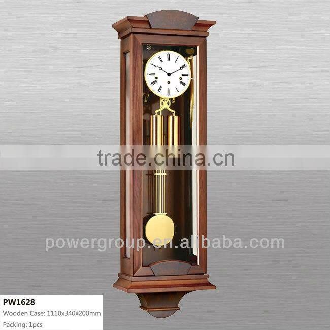 Brown wall pendulum clocks for home decorative Wooden case CE/FCC/ISO standrad Good quality PW1628