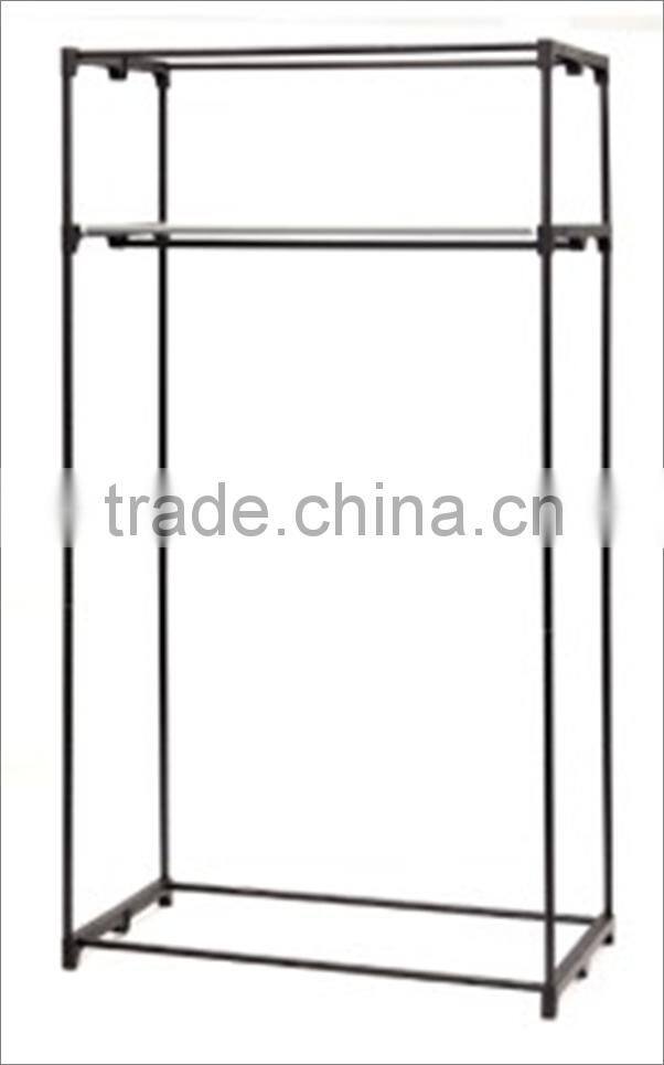 PRINTING FABRIC WARDROBE WITH METAL SHELF