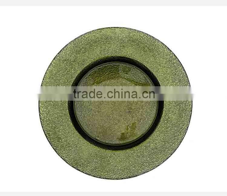 Wholesale Harvest colorful electroplating Charger Plate Glass Wedding Decoration
