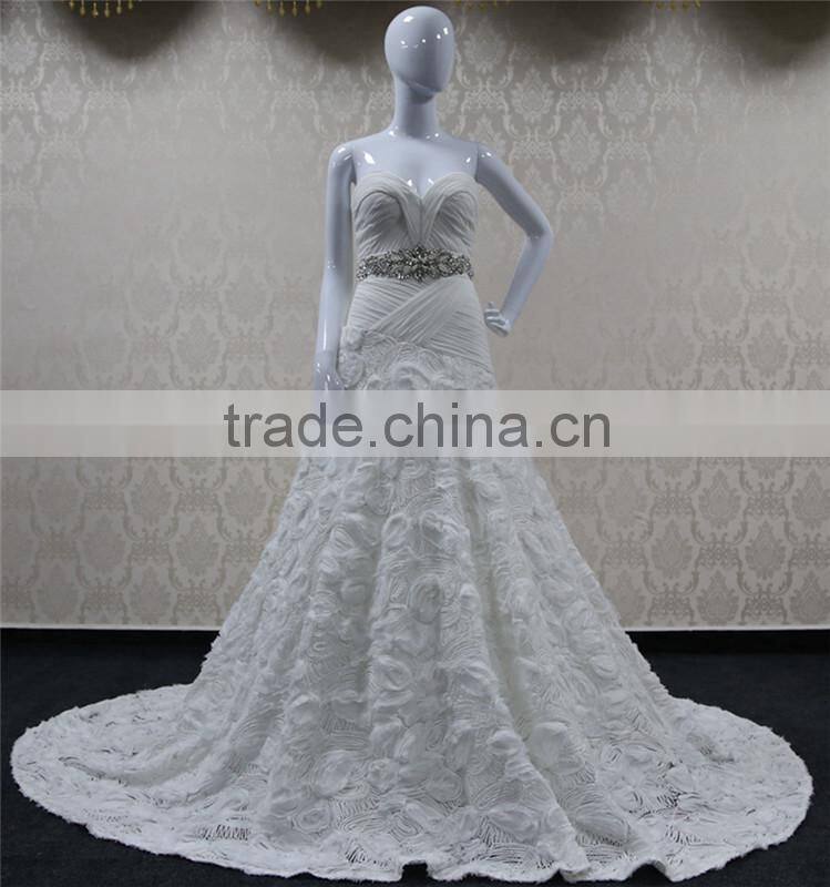 New 2016 Off Shoulder Elegant Lace Mermaid Guangzhou Wedding Dress