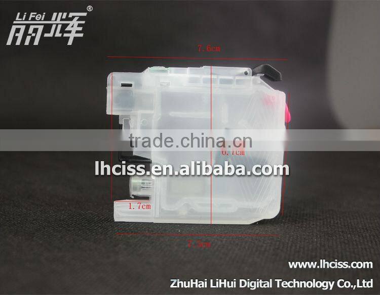 4pcs refillable ink cartridge For Brother LC563 use for Brother MFC-J2310 J2510 3520 J3720 printer with Auto rest chip