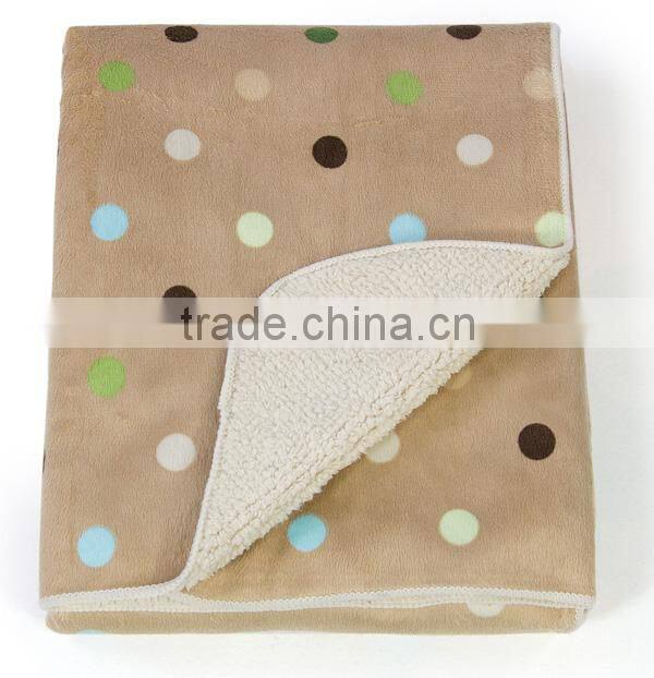 custom polyester polka dot fleece blanket