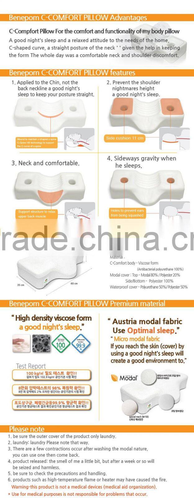 Benepom C-COMFORT PILLOW/Cushion/Neck Massage Pillow/Neck Rest Pillow/Neck protection pillow