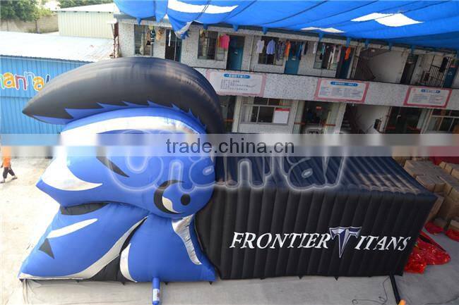 Customized High Quality Navy Blue Titans Inflatable Helmet Tunnel for Advertising