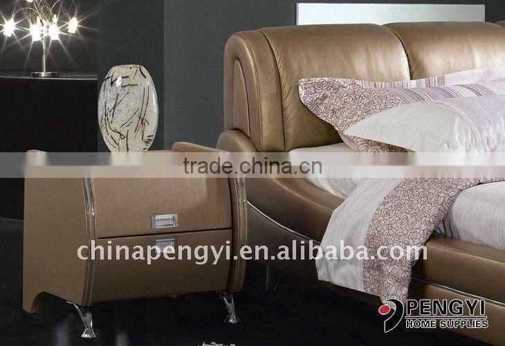 High leather bed with crystals PY-868 I