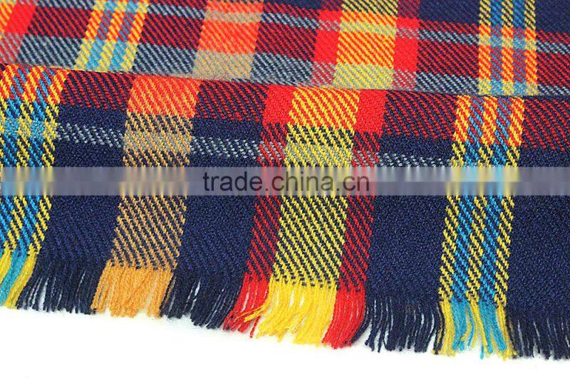 best selling 2015 winter popular plaid blanket custom scarf