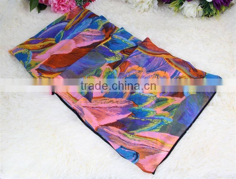 designer ladies cloth floral printed polyester scarf