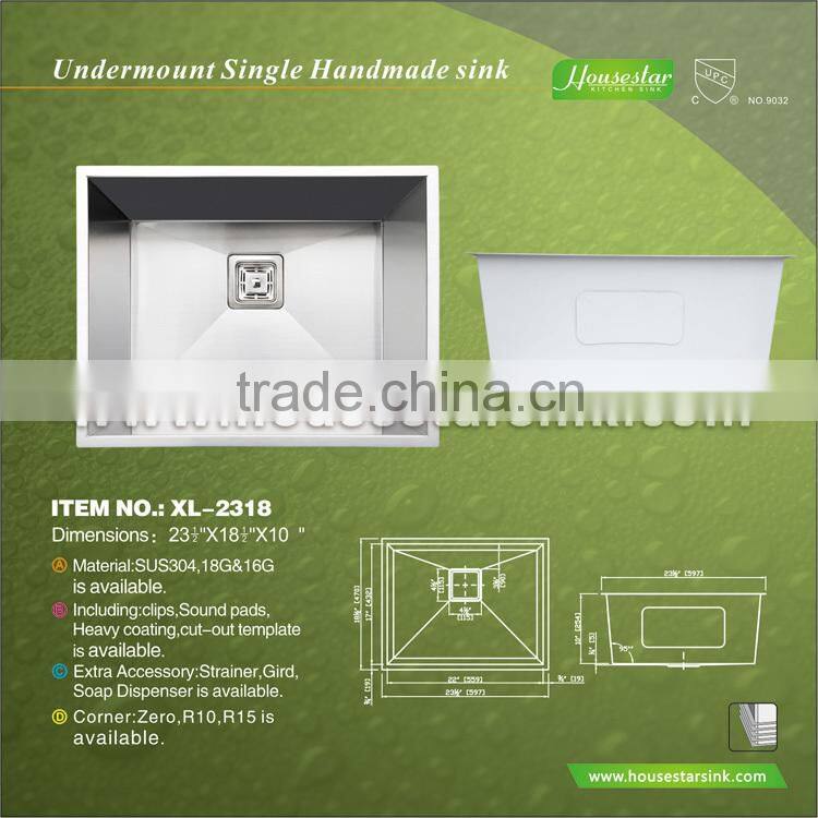 Handmade stainless steel single bowl kitchen sink sink to wash the feet sanitary ware manufacturers kitchen sinks wholesale