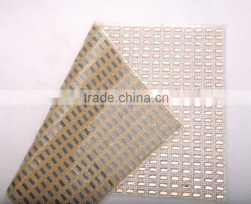 Hot fix rhinestone crystal mesh trimming fabric flower trim