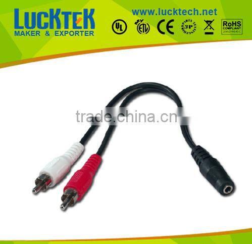 Audio/vedio cable,RCA Male TO 3.5mm stereo female cable, high qulity
