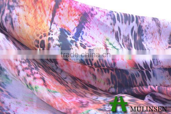 Mulinsen textile 2015 hotsale printed polyester peach skin fabric