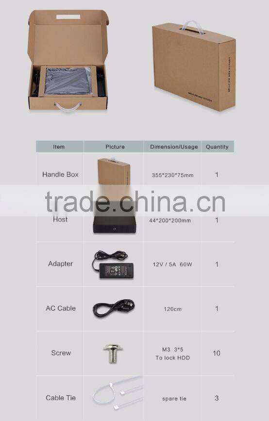 X86 win 7 J1900 12V industrial fanless mini pc