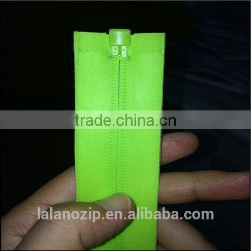 NO.7 open end seamless zipper for mattress cover with neon green fashion color