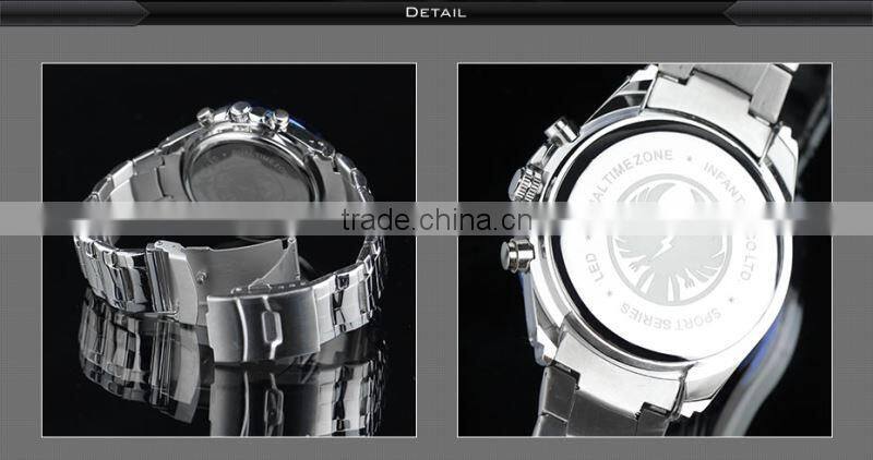 INFANTRY Fashion Date&Day display LED Stainless Watch