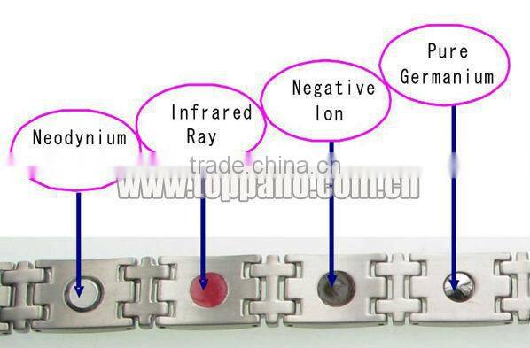 custom engraved stainless steel bracelet high quality gold plated magnetic energy metal bracelet china supplier