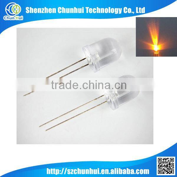 round head water clear lens yellow led 10MM