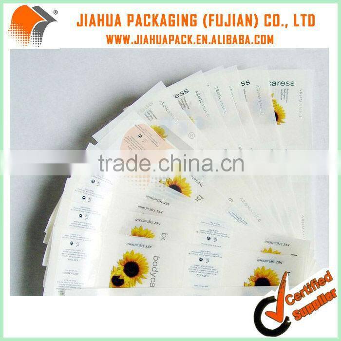 green foil paper wine label