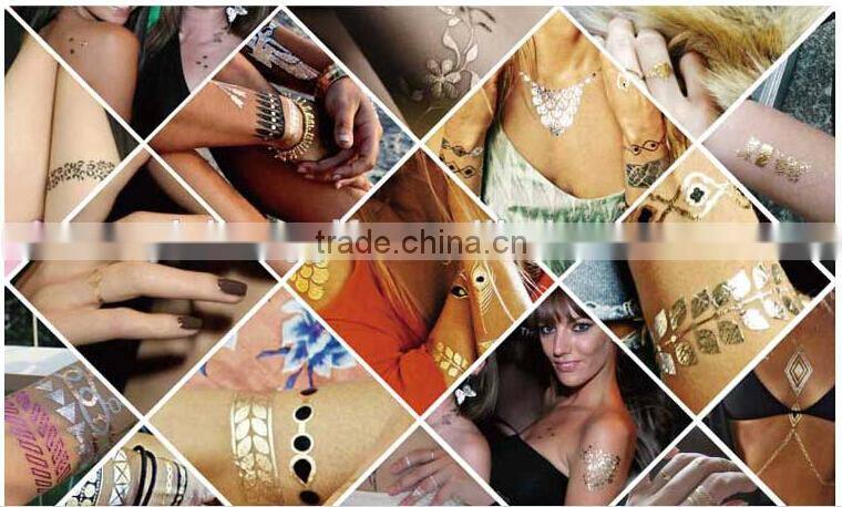 Fashion Gold Foil Necklace jewelry Temporary Tattoo Sticker