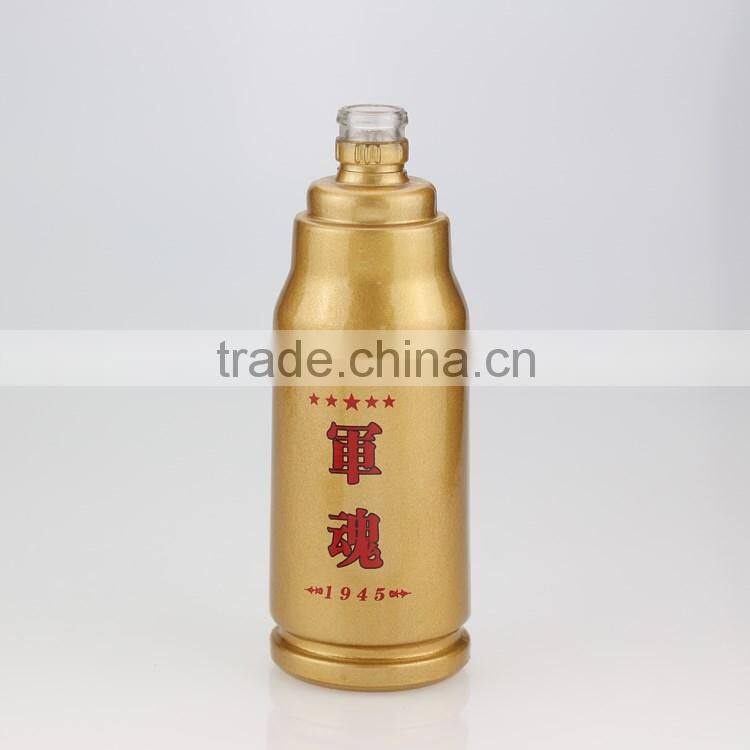 Cheap custom supplier electroplated ciroce bottles electroplated champagne bottle 750ml paint black bottle