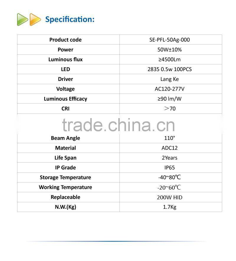 Competitive High Quality Slim 50W LED Flood Light