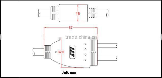 high quality nylon 2 outputs cable connector Y connector