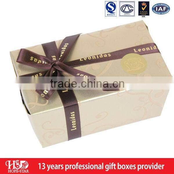 Hot sale square empty wooden gift box for chocolate packaging in Guangzhou