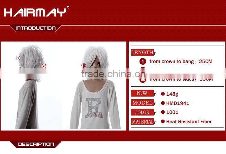 High quality White games wigs