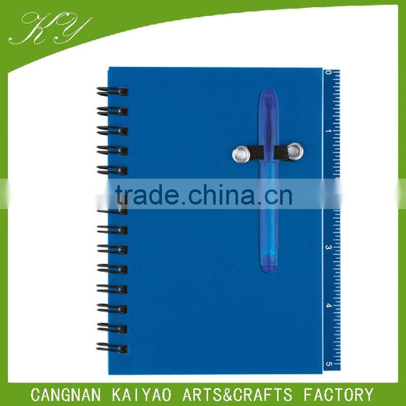 Custome logo printed PP Cover Sticky Notes with rule and ball pen