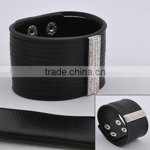 Stainless Steel Wholesale Accessory Leather Bracelet(GB10419)