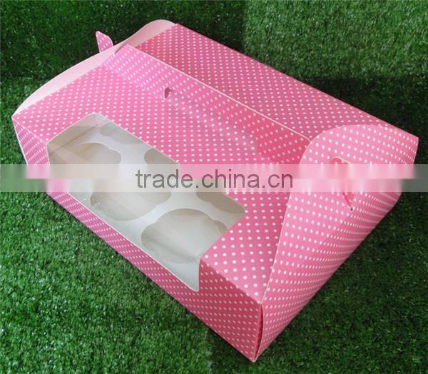 Decorative Paper Cupcake Box for 6 Pack and inserts Wholesale China