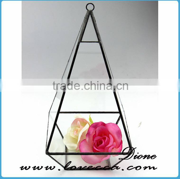 Hot sale indoor plant glass terrarium clear glass geometrical hanging terrarium-glass terrarium decorative plant holder