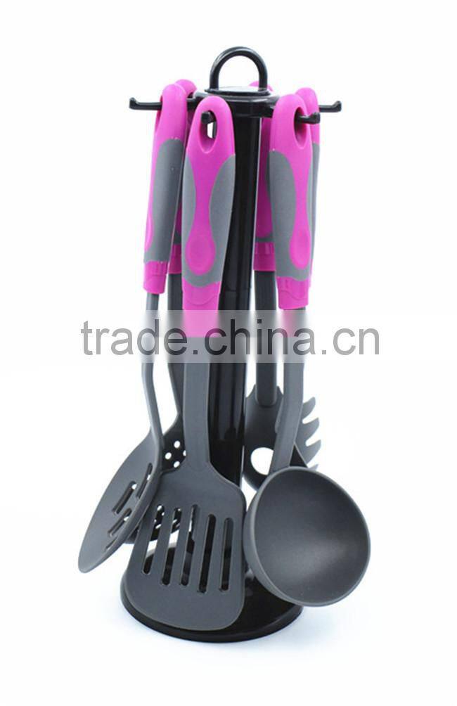 6-Piece Heat-Resistant Utensil Set with colorful handle kitchenware