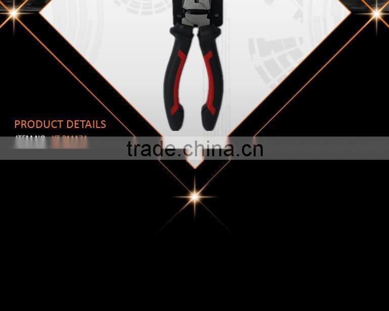 6" Combination Pliers(European Style) With Black And Red Mixed Handle Type