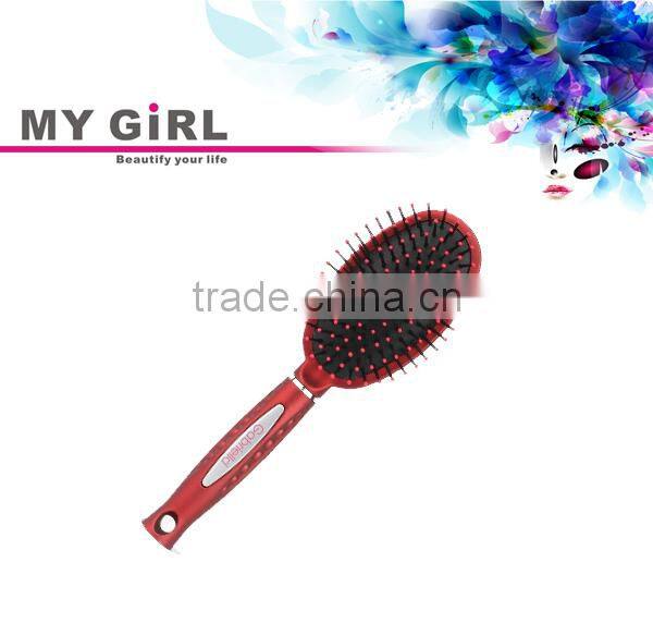 MY GIRL Retro Soft Rubber Cushion Massager Detangling natural bristle hair brush Plastic travel hair brush