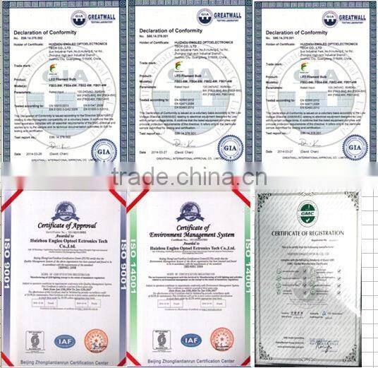 Patent 360 degree COB COG blue sapphire led filament used for A60 and c35 f35 g45 p45 lamp