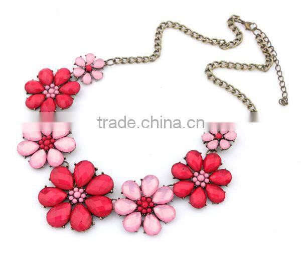 Fashion Flower Statement Necklace Jewelry
