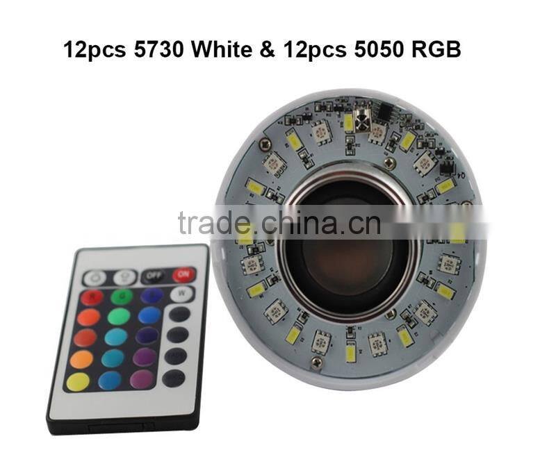Wireless Bluetooth Speaker +12W RGB Bulb E27 LED Lamp 100-240V 110V 220V Smart Led Light Music Player Audio with Remote Control