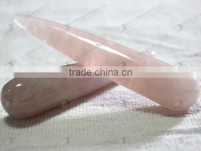 Wholesale facial massage stick,gemstone rose quartz massager sticks