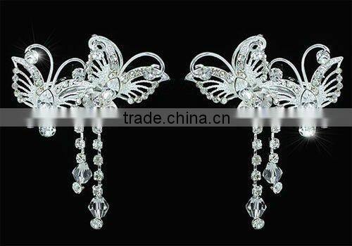 Weddiing 2 Pcs X set Bridal Party Butterfly Hair Clips CT1488