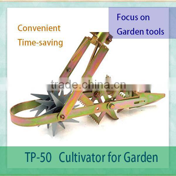 garden hand tools of simple structure,long handle manual hand rotary garden cultivator for weed ripper