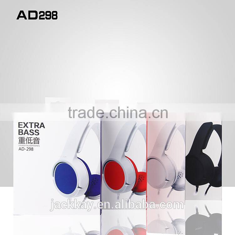 New model AD298 hot market cable wired headphone headset for PC