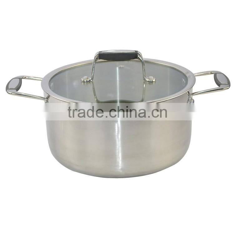 8pcs saucepan, frypan stainless steel pot non-stick cookware set with clear glass lid